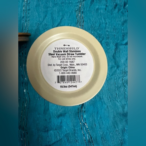 NWOT Threshold double wall stainless steel vacuum w/ straw Tumbler 18.5 ounces - Picture 2 of 7